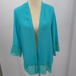 Notations Large Cardigan Jacket Open Front 3/4 Slv